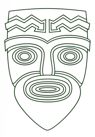 Tiki Face Coloring Page